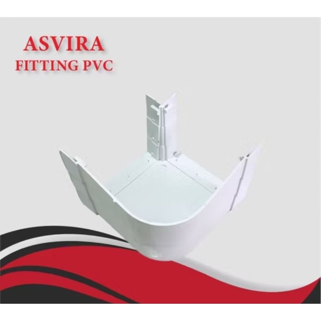 Belokan Talang Putih ASVIRA 4 " / KNEE Talang Kotak 4 " / Siku Pipa Talang  Air  Kotak Pvc / Knie