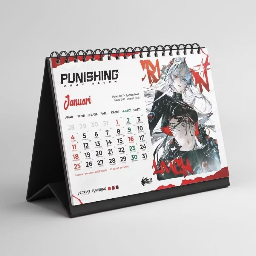 Kalender Meja 2026 Punishing Gray Raven