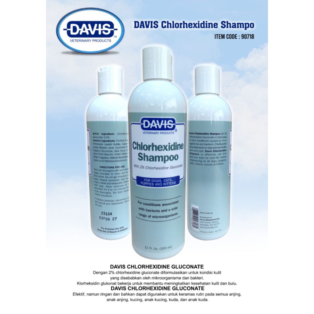 DAVIS CHLORHEXIDINE 2% SHAMPOO (355ML)