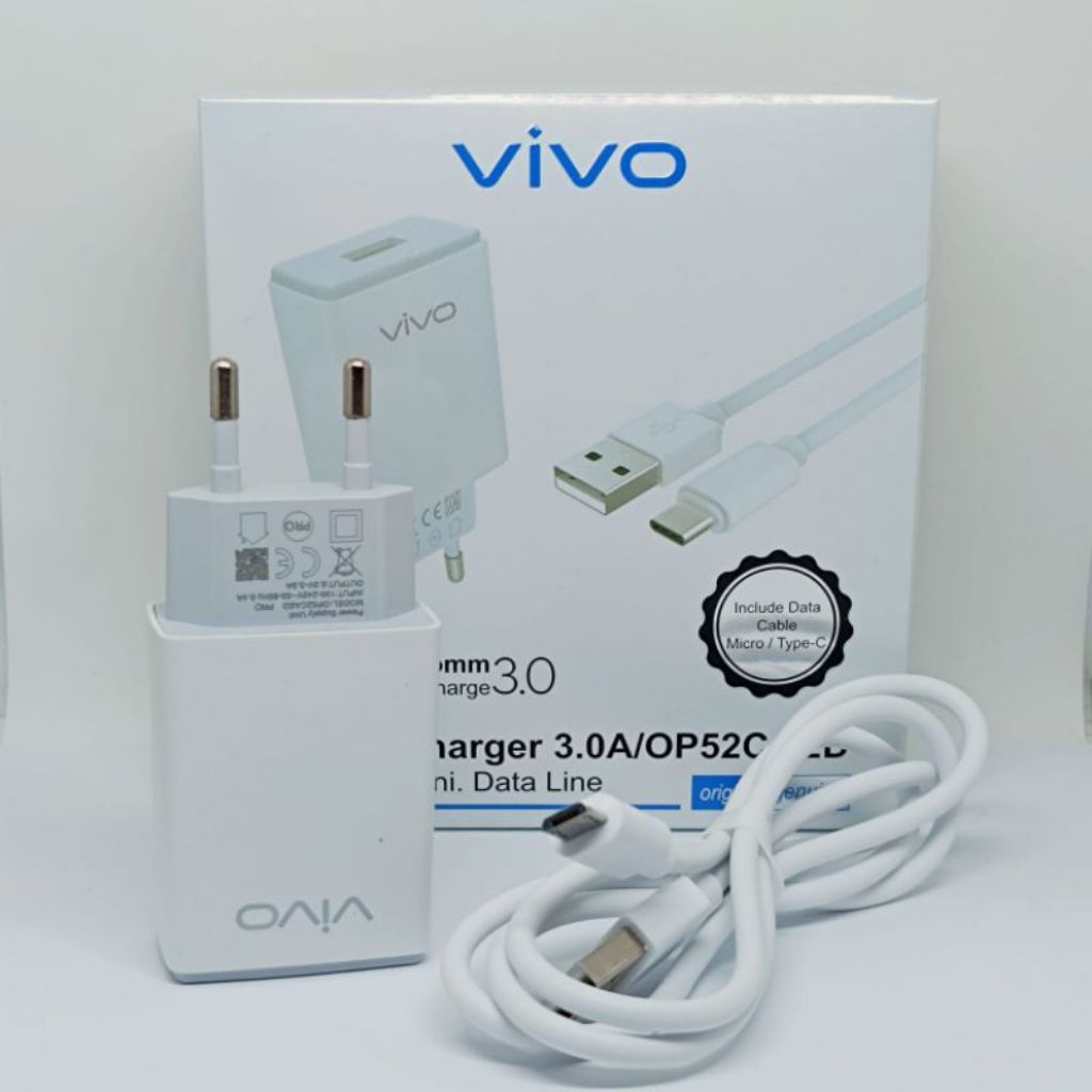 CHARGER CAS CASAN MICRO USB VIVO Y12S VIVO Y20 VIVO Y20S Y20i TRAVEL CHARGER OP52CAED ORIGINAL