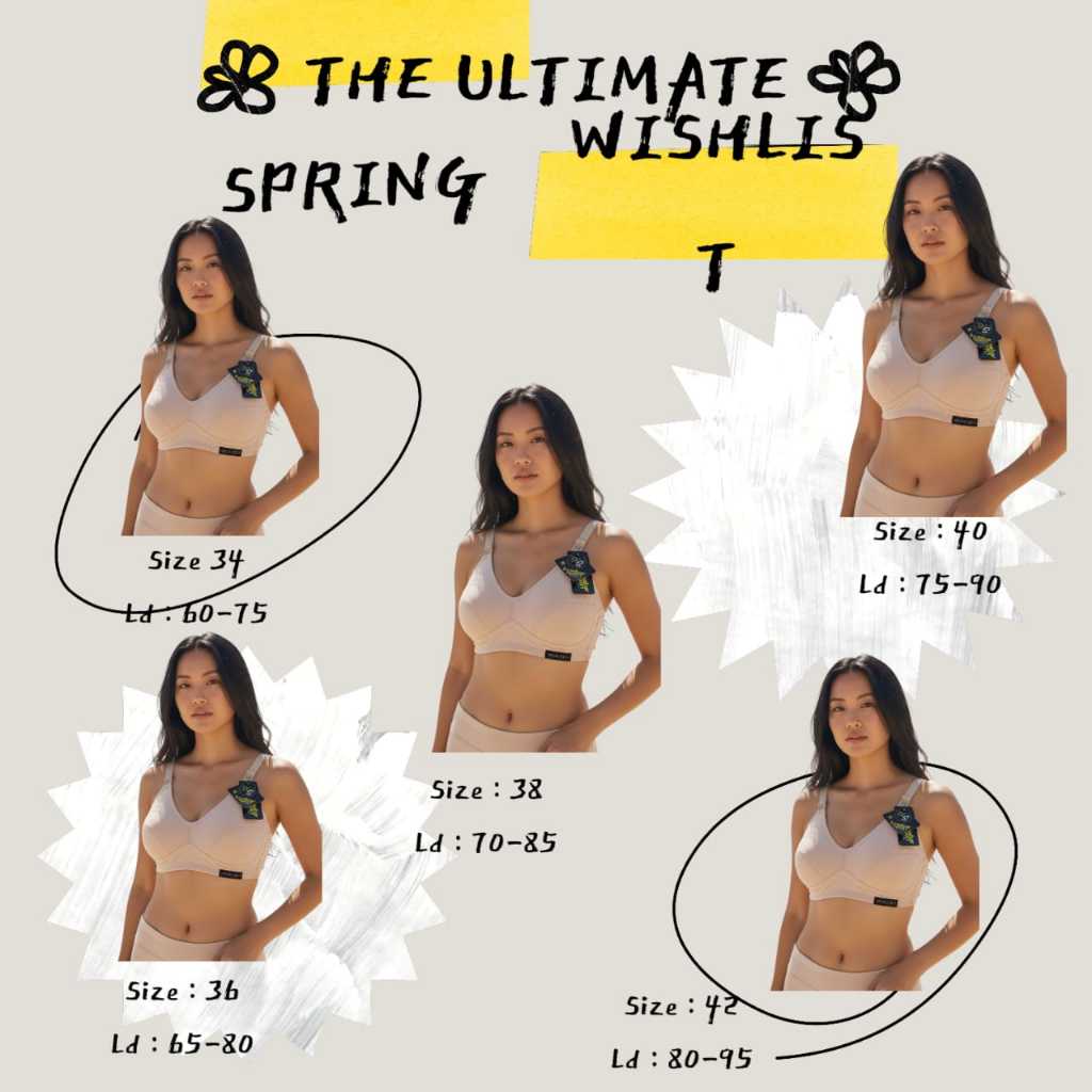 Bh Jumbo Size 44-46 Kait 3 Bra Tanpa Kawat Busa Jumbo BH/Bra Wanita Dewasa Kembar sport collection