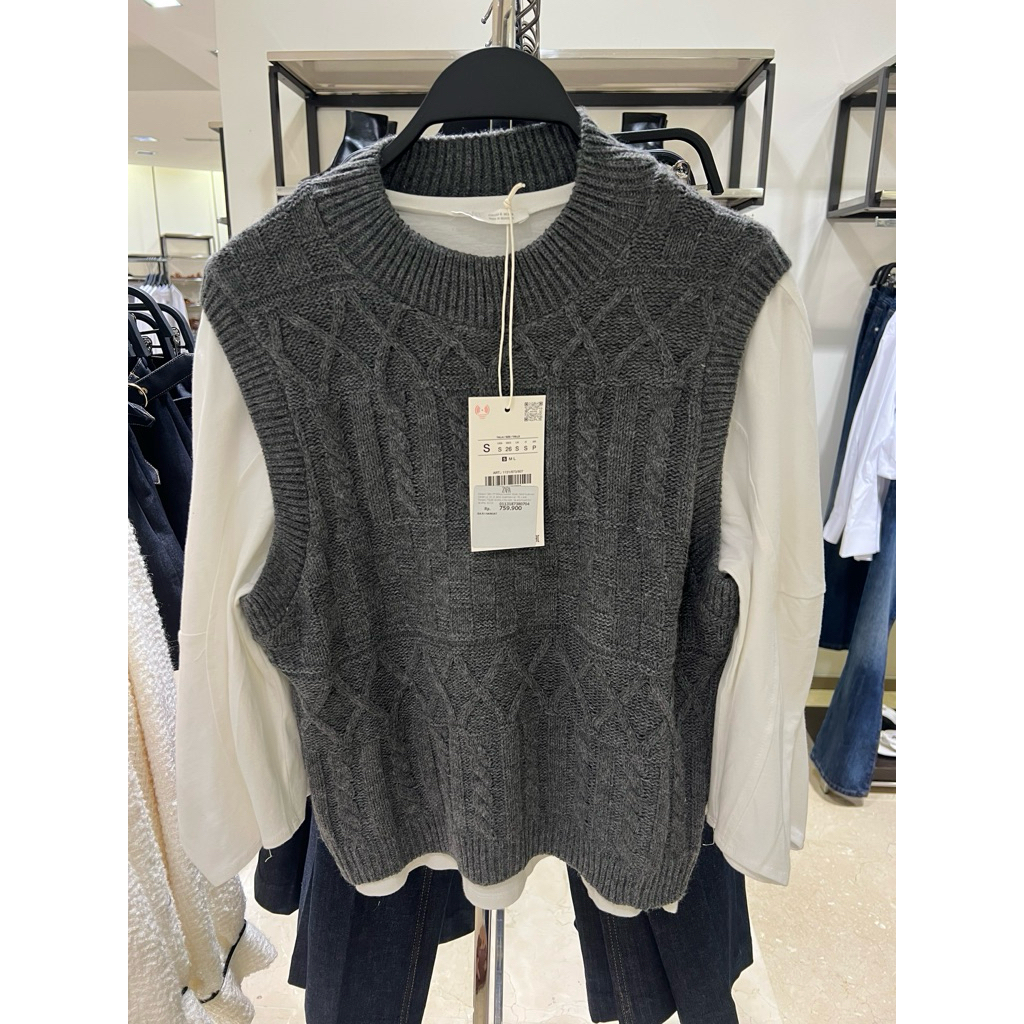 Zara Contrast waistcoat t-shirt (jastip)