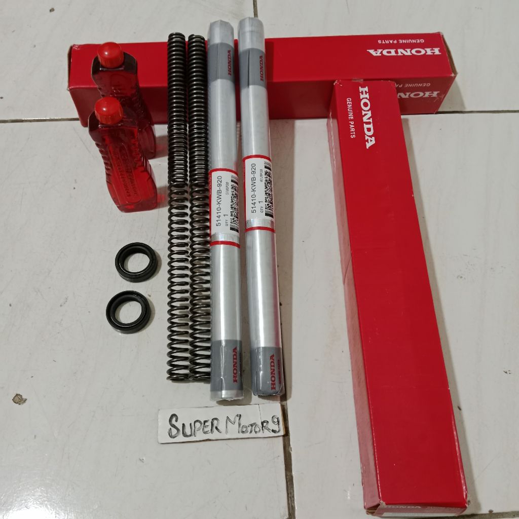 Paket As Shock + Per Oli Shock Depan Honda Revo Absilute/ Revo Fit /Blade 110 Sepasang Komplit (KWB)