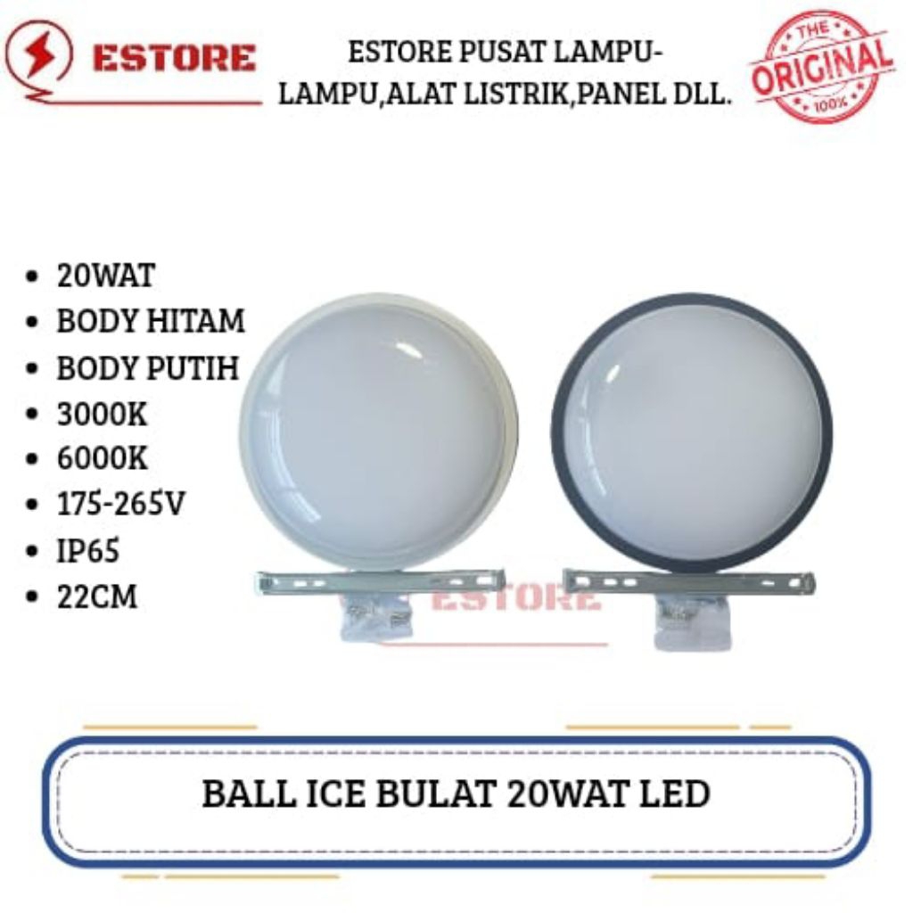 lampu ball ice 20wat bulat wall lamp 20wat led