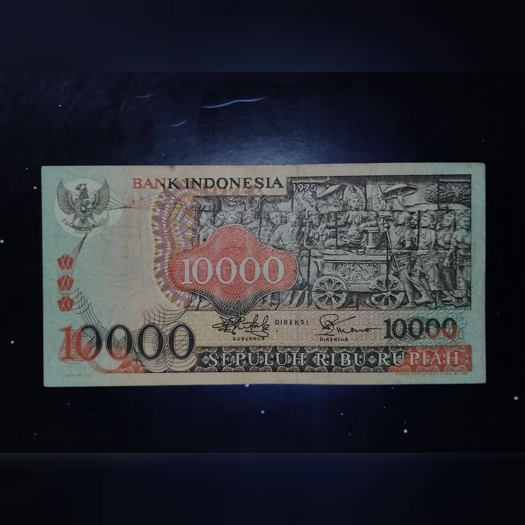 uang kuno 10000 rupiah barong th 1975 original