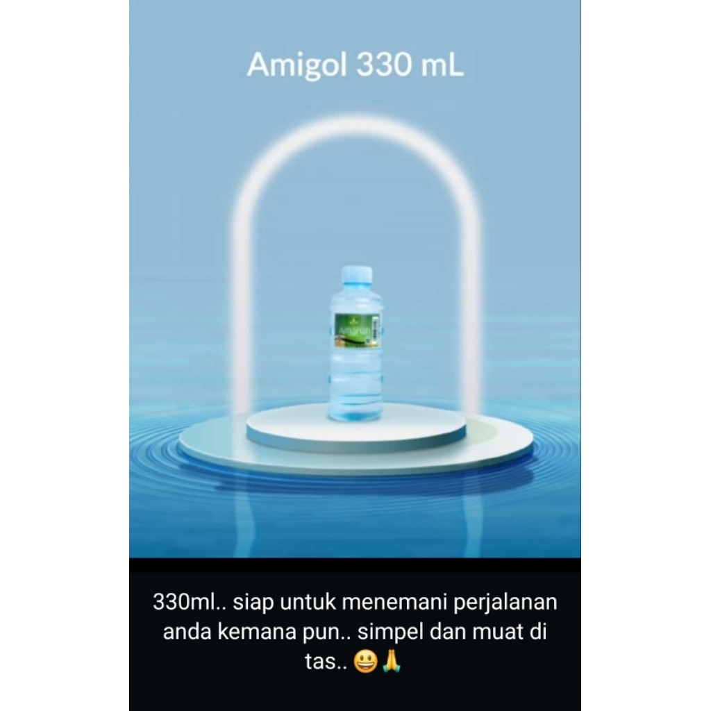 Air Amanah PH8+ TDS 10PPM Kemasan Botol 330ml. 1 dus isi 32 botol Hanya untuk wilayah YOGYAKARTA, BA