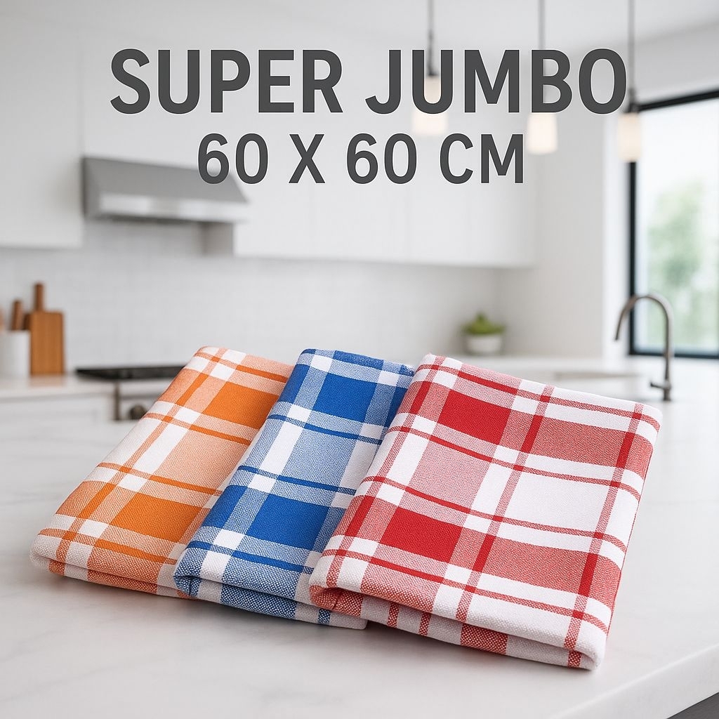 Serbet dapur jumbo 60x60cm bahan katun tebal / lap kain