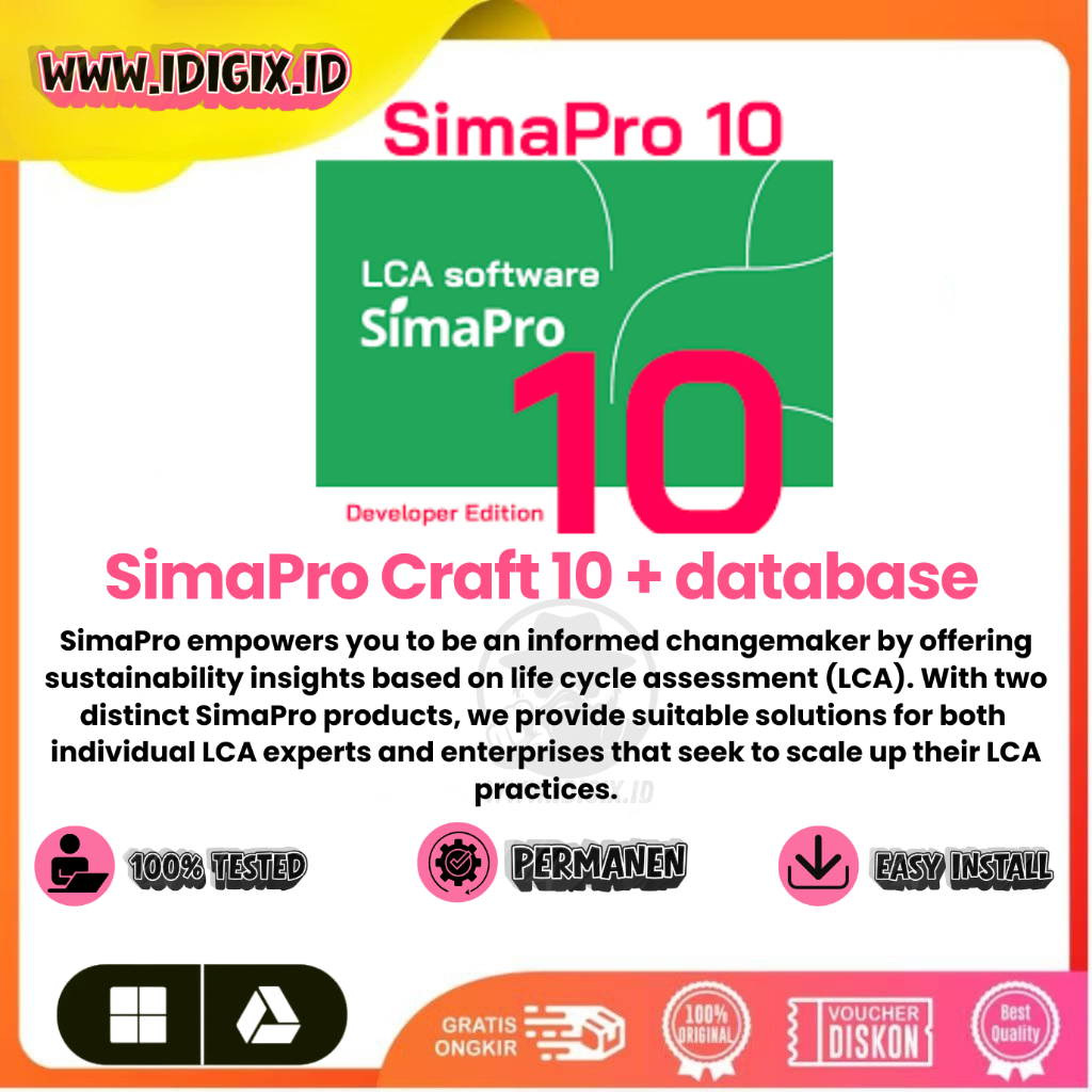 SimaPro 10 terbaru Full versi / SimaProCraft Developer Full Library1 Premium Software LCA and EPD