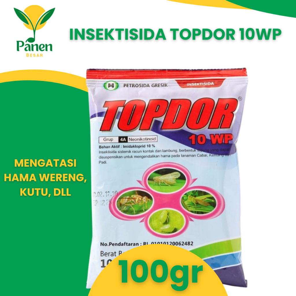 Topdor 10 WP Insektisida Sistemik 100g Mengatasi Hama Wereng, Kutu, Dll