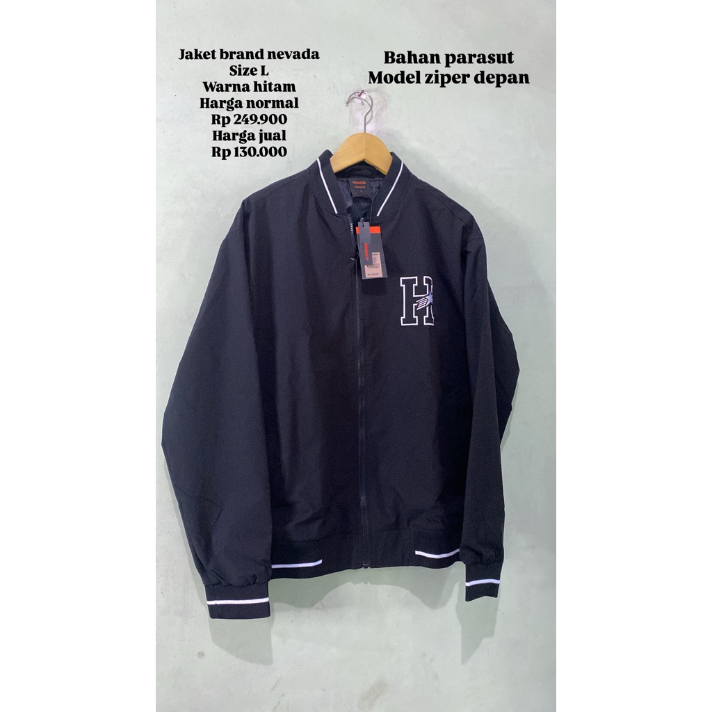 jaket brand nevada size L warna hitam