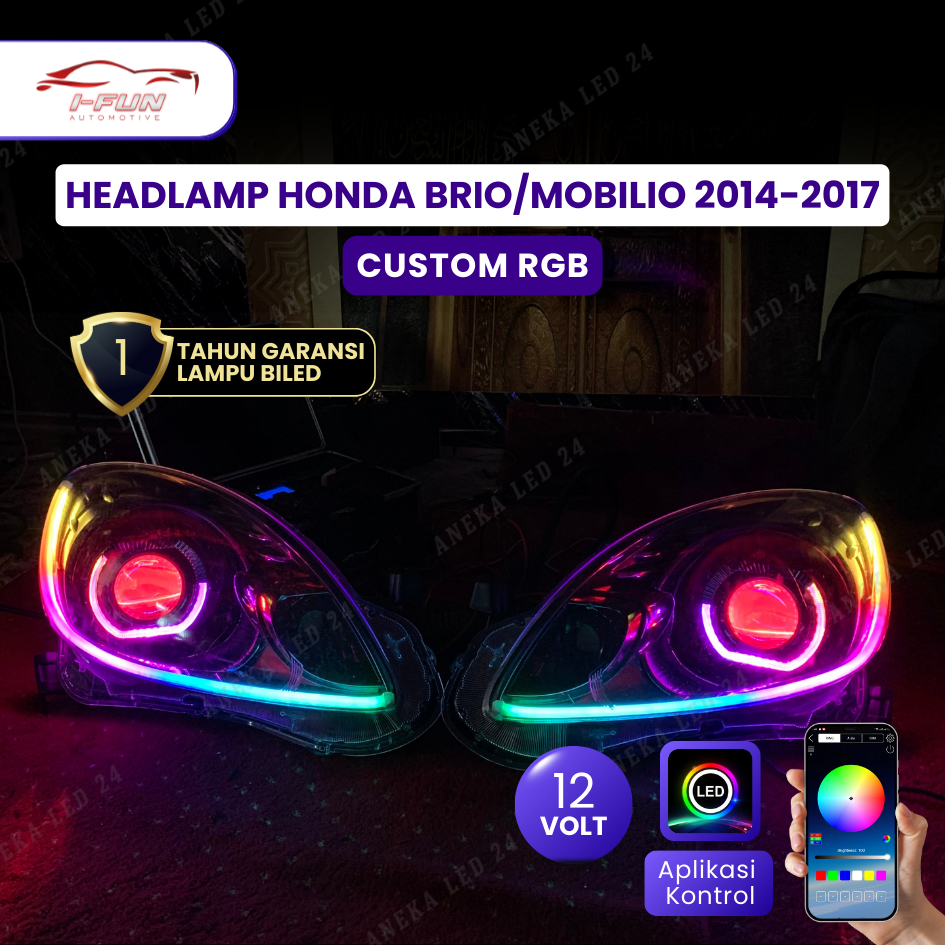 Headlamp Biled Mobilio 2014 2017 Full RGB Set Biled PNP Lampu Depan Mobil Mobilio Brio