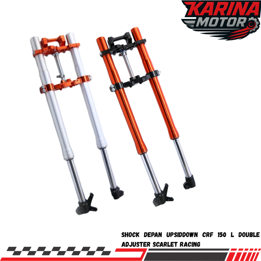 Shock Skok Depan Shock USD Upsiddown CRF 150 L Double Adjuster ORIGINAL SCARLET RACING