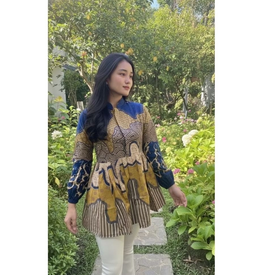 Blouse Batik Wanita Kantor Modern