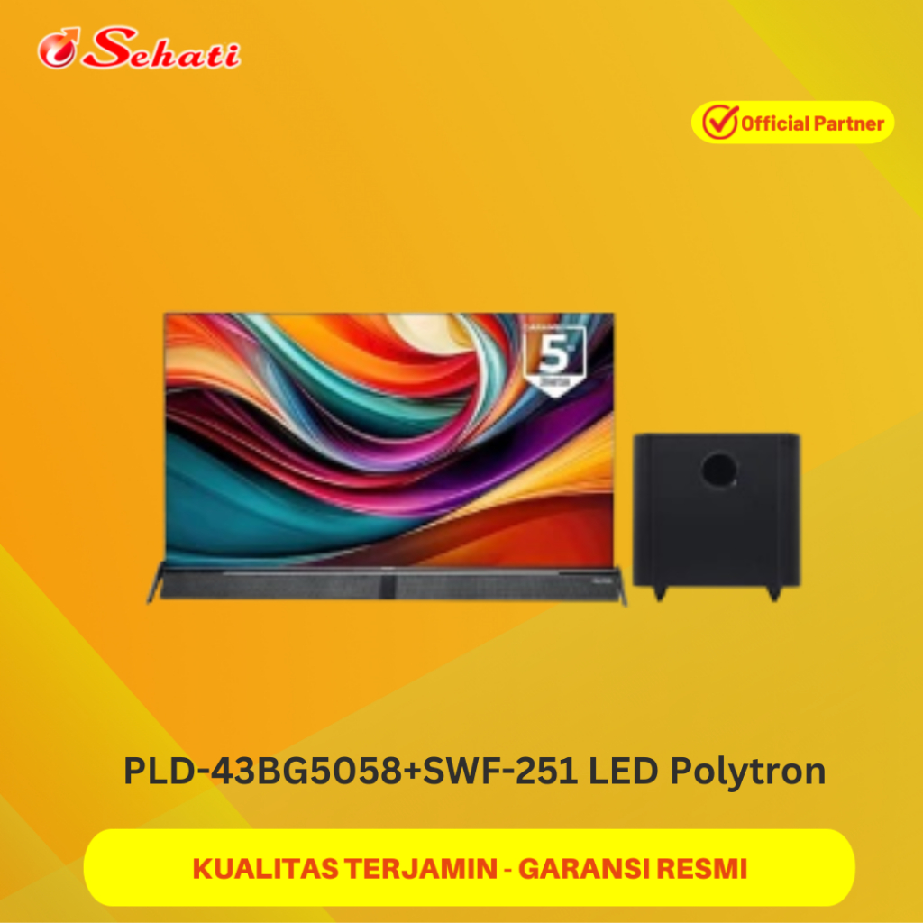 (Chat Admin Untuk Ketersediaan Stock dan Ongkir) POLYTRON 43 INCH SMART GOOGLE TV PLD-43BG5058+SWF-2