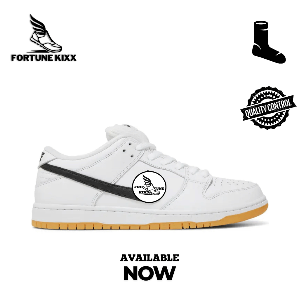 Sepatu Pria SB Dunk Low Pro Iso White Black Gum
