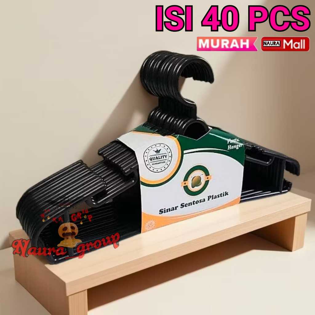 40 Pcs Gantungan Pakaian Dewasa Hanger Plastik Tebal Dan Kuat