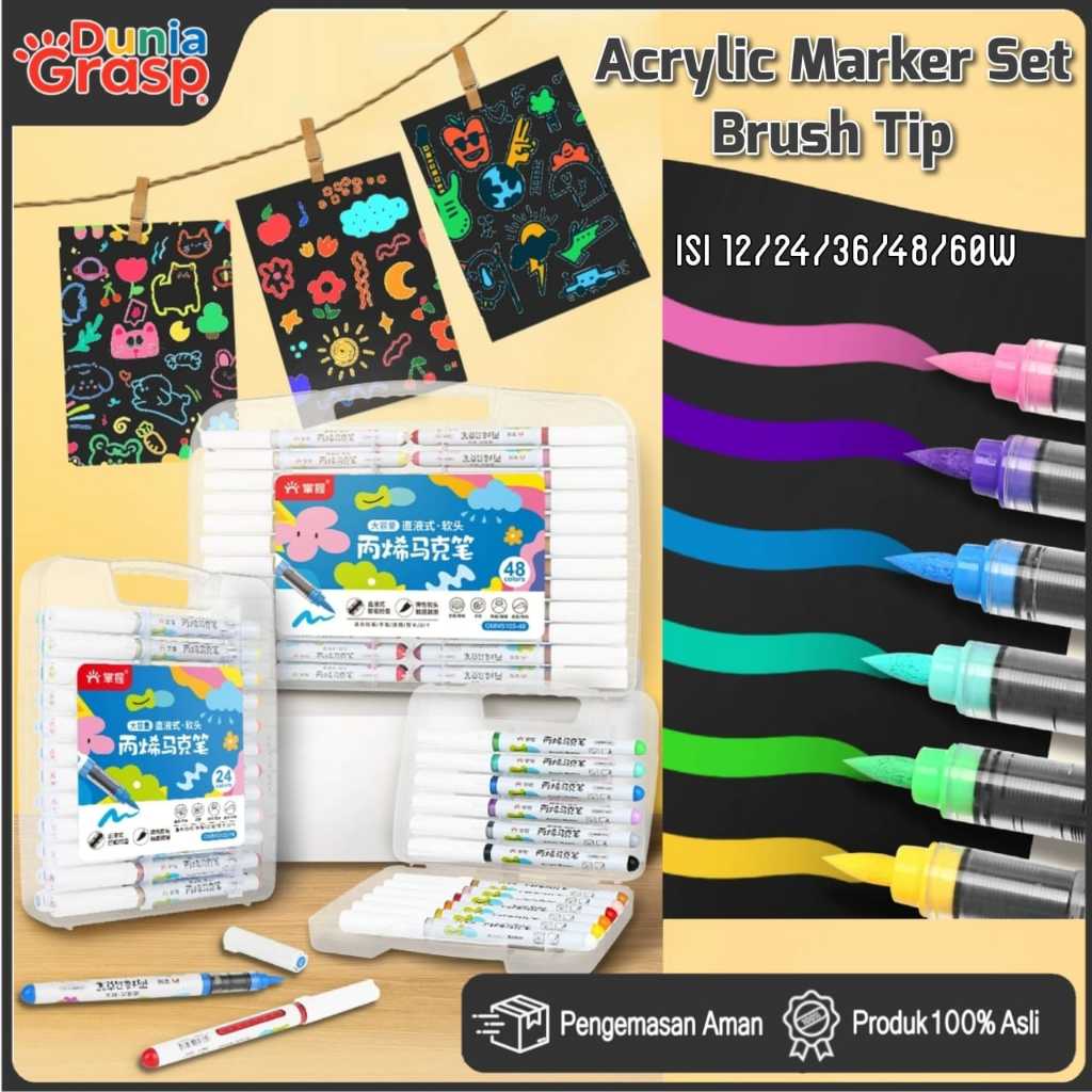 Acrylic Brush Marker Grasp GMM5105 - Cat Acrylic Kuas Brush Marker Tabung
