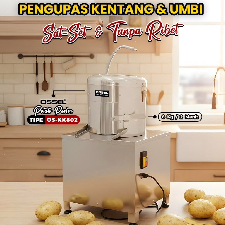Mesin Pengupas Kentang OSSEL OS-KK802 Alat Kupas Umbi Kentang Otomatis OSSEL