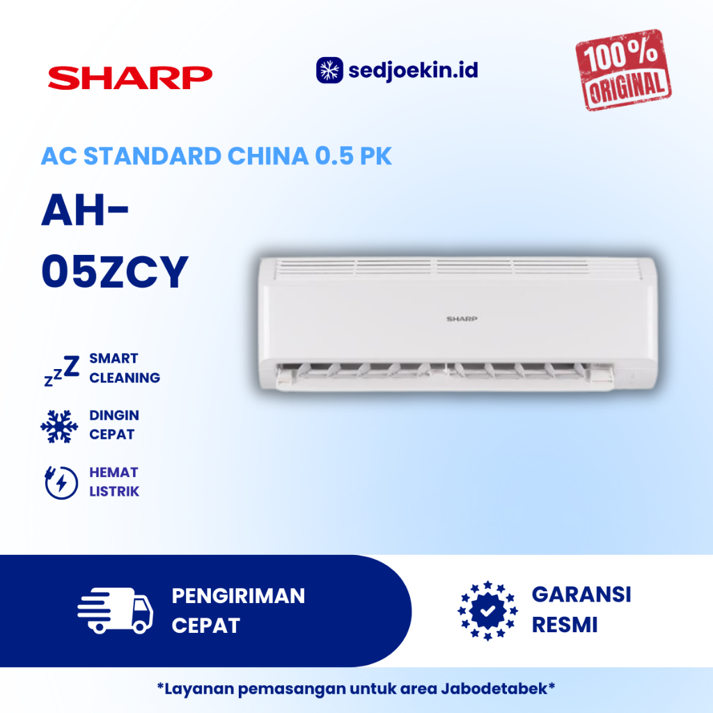 Ac Sharp 1/2 PK LOW WATT 1/2 PK AH 05ZCY Made in China Garansi 10 Tahun
