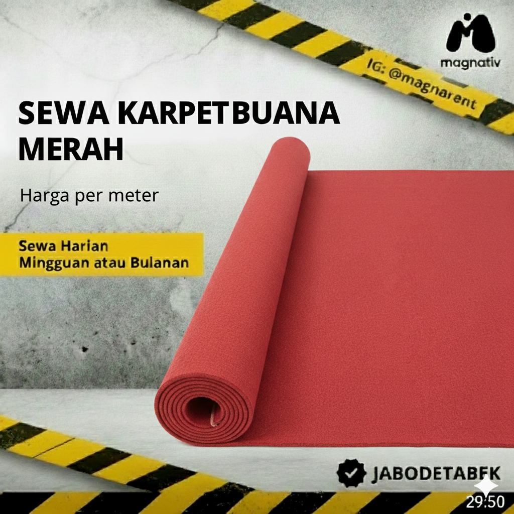 MagnaRent - Sewa Karpet Buana Merah Harga per meter - Perlengkapan Event