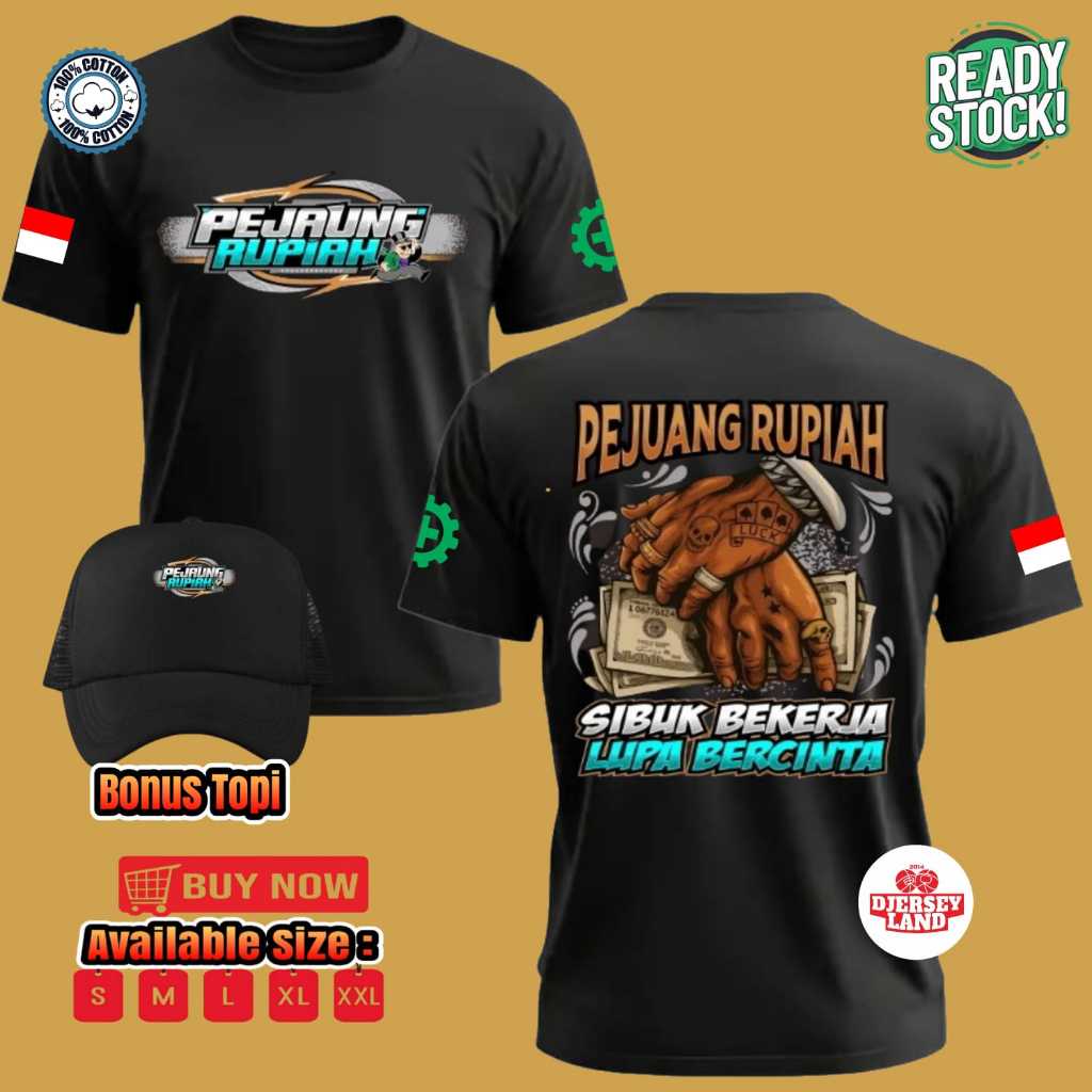 KAOS BAJU PRIA KEREN PEJUANG RUPIAH LUPA BERCINTA DESAIN TERBARU