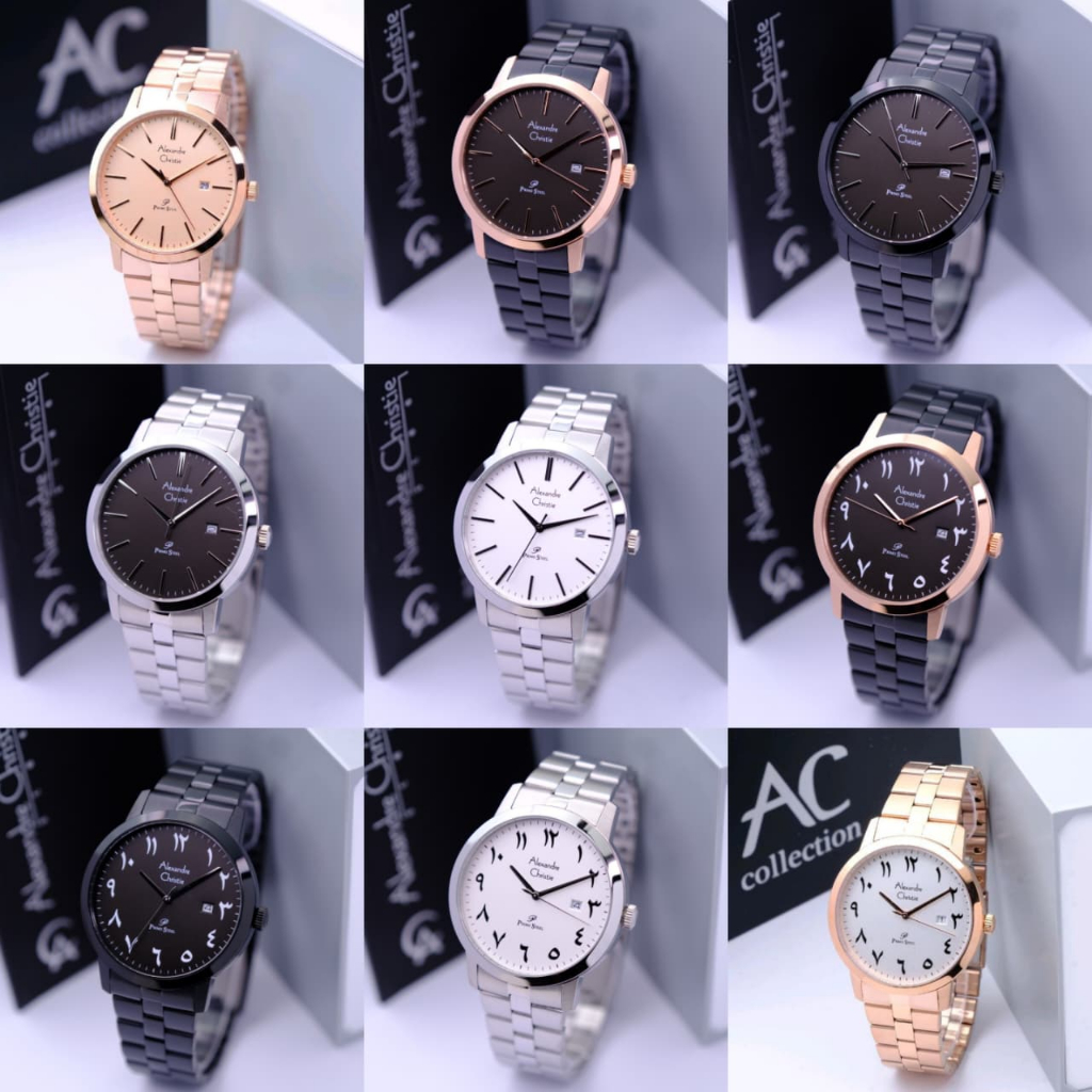 JAM TANGAN PRIA ALEXANDRE CHRISTIE AC 1007 AC1007 BLACK RANTAI ORIGINAL