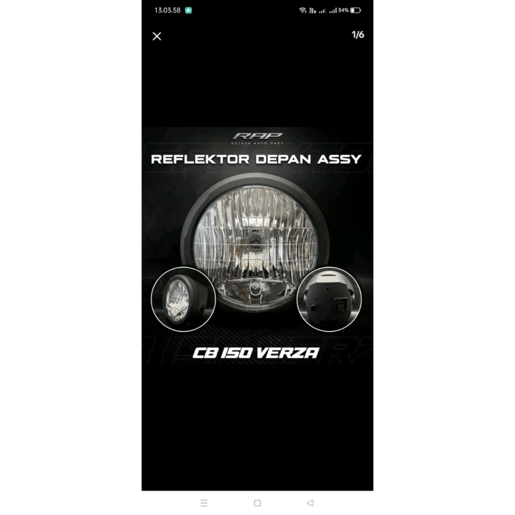 LAMPU DEPAN HONDA CB 150 VERZA SATU SET BATOK DEPAN BELAKAN