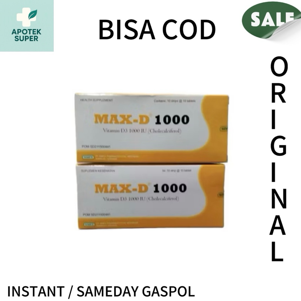 Max-D 1000 Isi 100 Tablet Vitamin D3 1000 IU