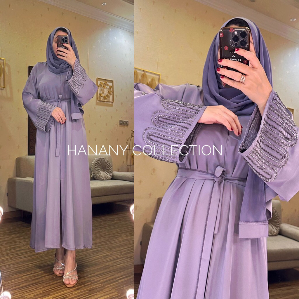 Abaya Dubai Payet Ungu Lilac