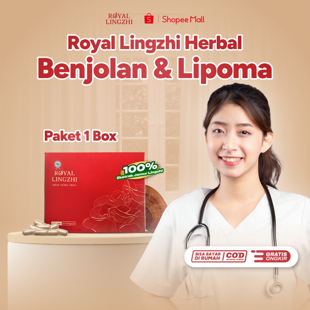 Royal Lingzhi Suplemen Obat Benjolan & Lipoma Herbal Ekstrak Jamur Lingzhi Bantu Jaga Kesehatan