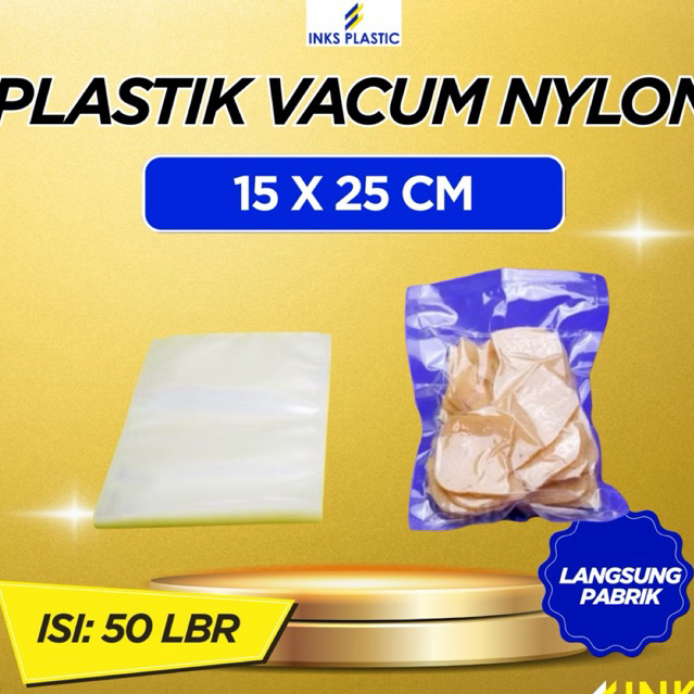 PLASTIK VACUM 15x25 NYLON POLOS TEBAL