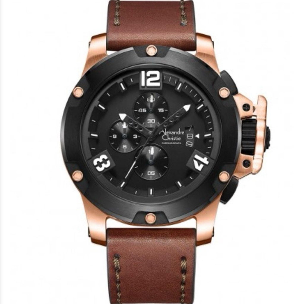 Jam Tangan Pria Alexandre Christie AC 6295 MC Kulit Original