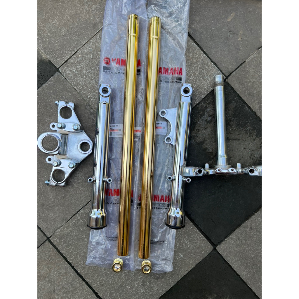 sok depan Rx king gold segitiga tabung batom crom