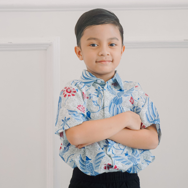 [Krisna Wahyu] Batik Katun Anak lengan Pendek
