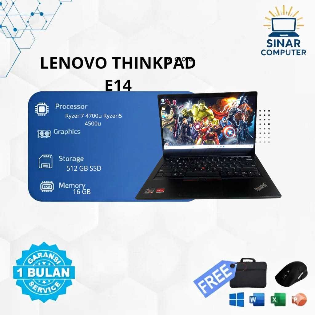 Lenovo Thinkpad E14 Ryzen7 4700u 16GB 512GB 14inch Ryzen5 4500u