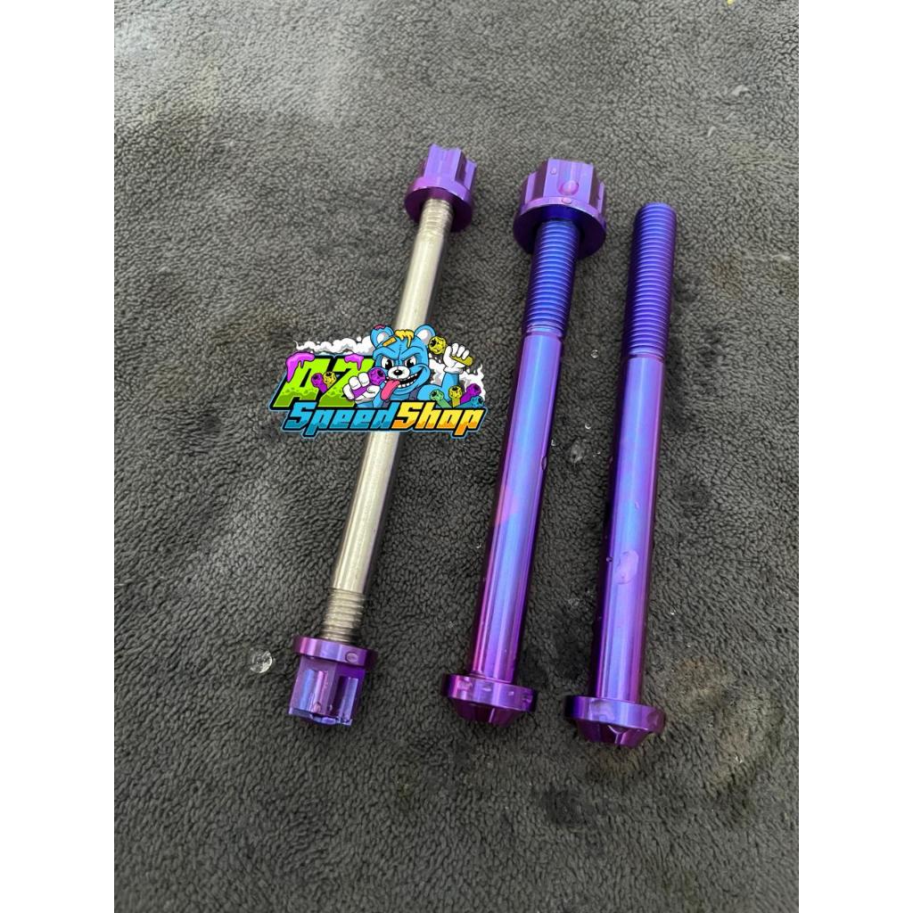 Baut Titanium Dudukan Mesin Rx King 3 set Baut Titanium pangkon Mesin Rx king Set