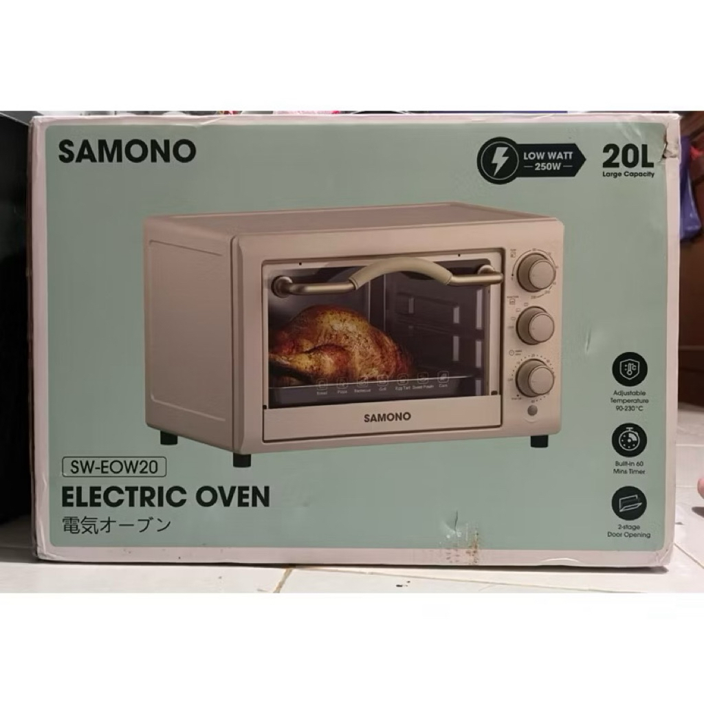 INSTANT SAMONO Elektrik Oven Toaster Low Watt Hemat Daya 20 Liter 3 Knob Control SW-EOW20 - Oven Lis
