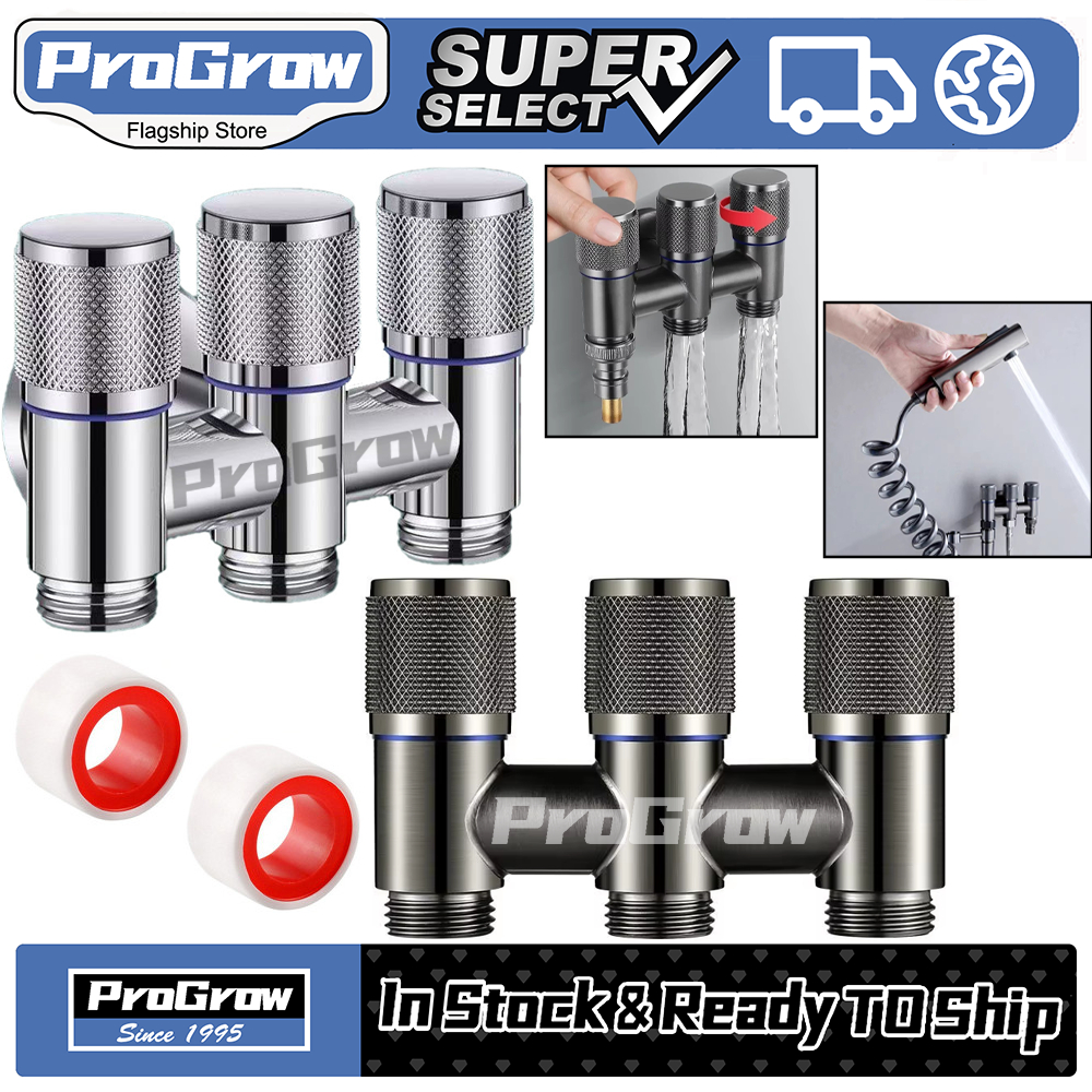Kran Air Mesin Cuci 304 Stainless | Kran Cabang 3 Anti Bocor & Anti Ledakan untuk Taman / Shower