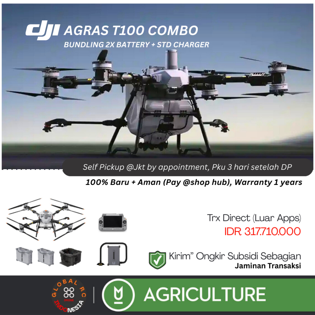 DJI Agras T100 Combo Battery 2x + Charger Standard C12000 + Headsink Battery Drone Pertanian semprot