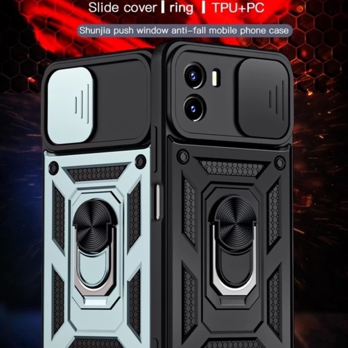 Vivo Y15S - Y01 Case ARMOR SLIDE CAMERA PROTECTION Case Casing Hp Vivo Y15S - Y01