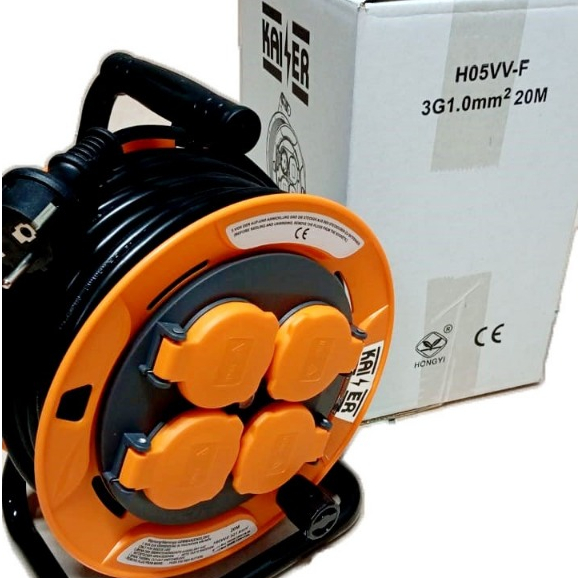 Kabel Roll 20M /Gulungan Rol 20 m / 20 meter 4 stop kontak KAISER