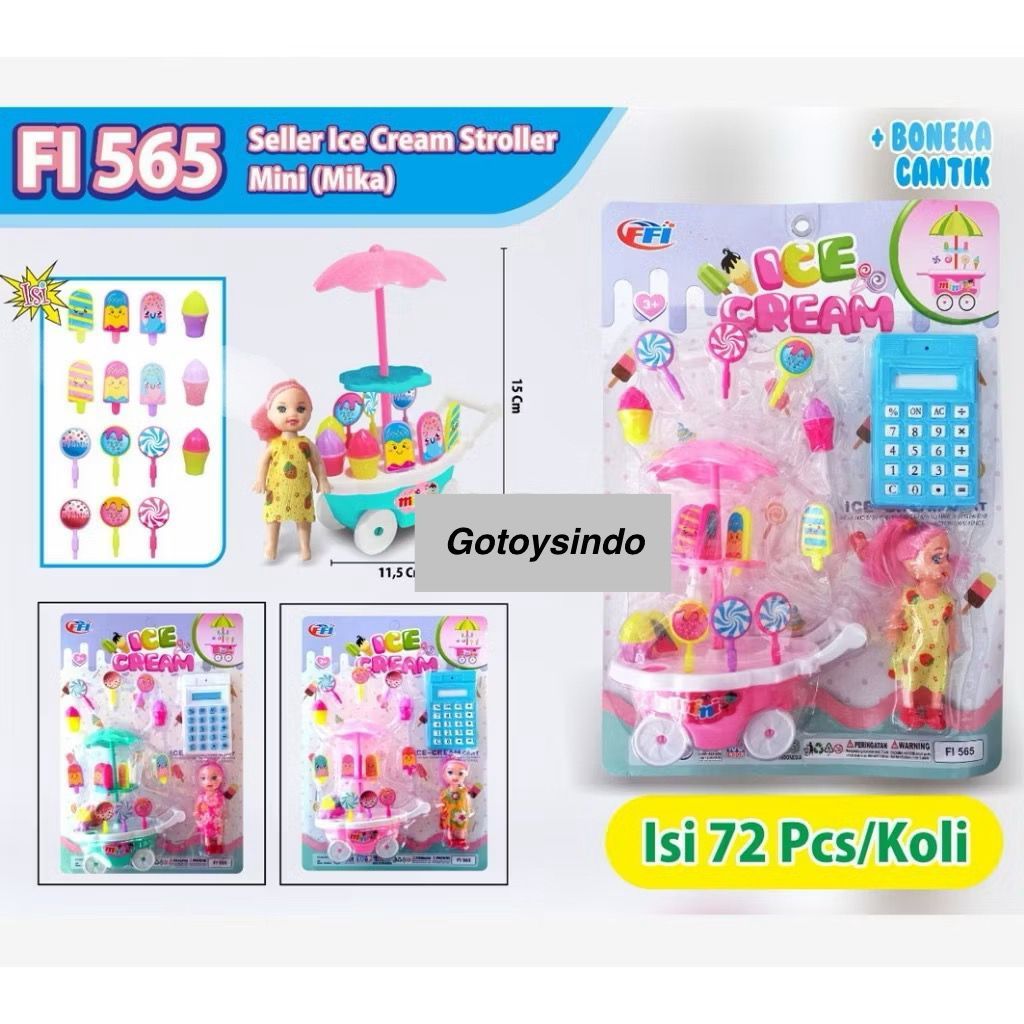 Mainan Gerobak Es Krim Mini + Boneka & Kalkulator - FI565,OCT 2238