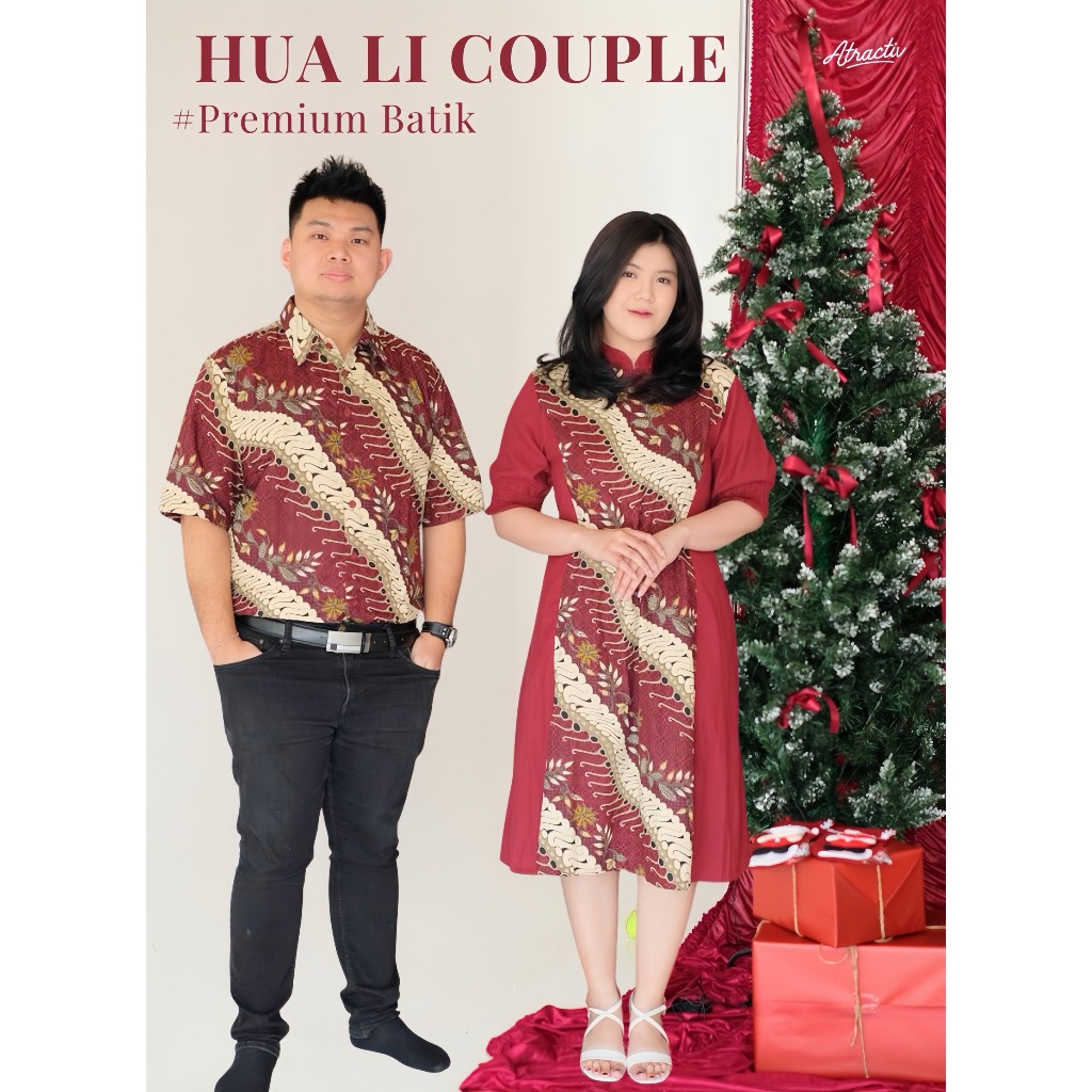 ATRACTIV COUPLE Dress Batik HUA LI Wanita Bigszie Jumbo Atasan dan Kemeja Cowo Dewasa Jumbo