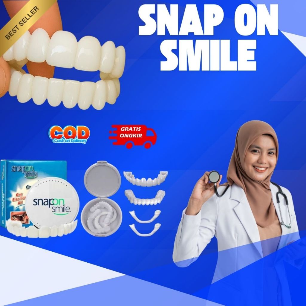 Sepasang Snap On Smile Vener Gigi Palsu Perfect Ideal COD