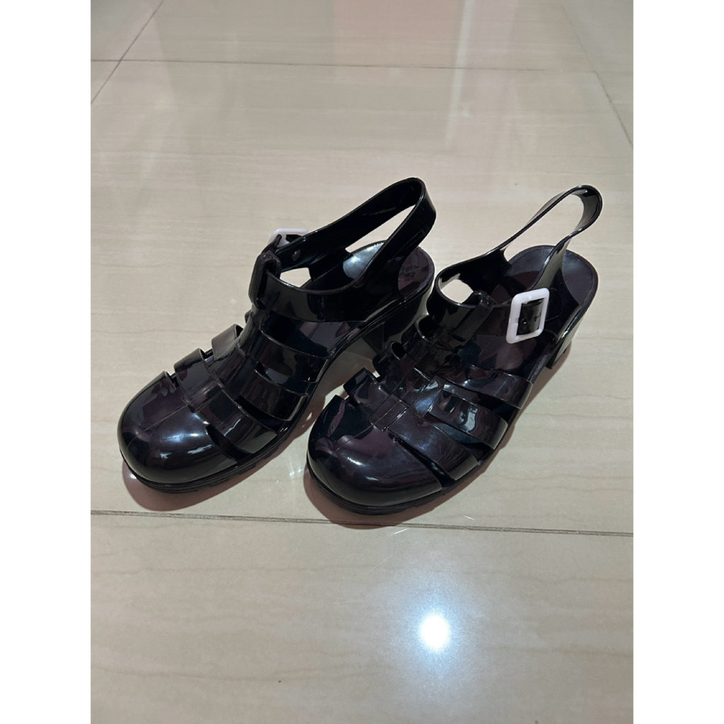 [PRELOVED] Sepatu Sendal High Heels Silicon Black Hitam