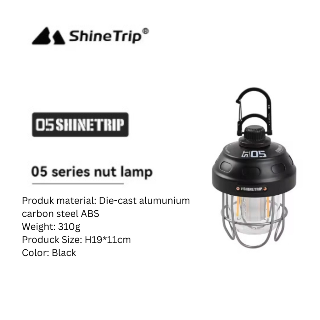 Shinetrip A486 Lampu Outdoor Nut Metal Texture Long Range Rechargeable Camping Atmosphere Tent Light