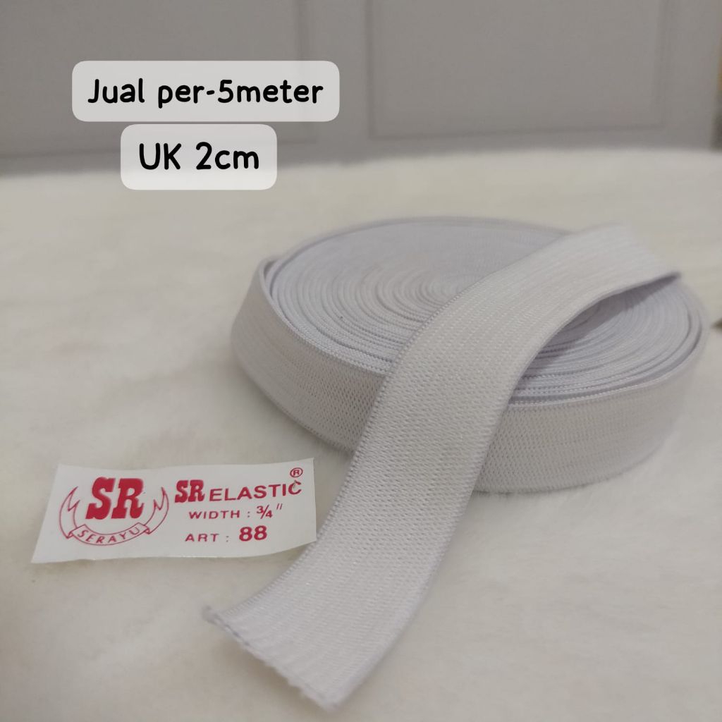 5Meter KARET ELASTIC 2cm / KARET ELASTIC 3/4" / KARET KOLOR 2cm / KARET MURAH