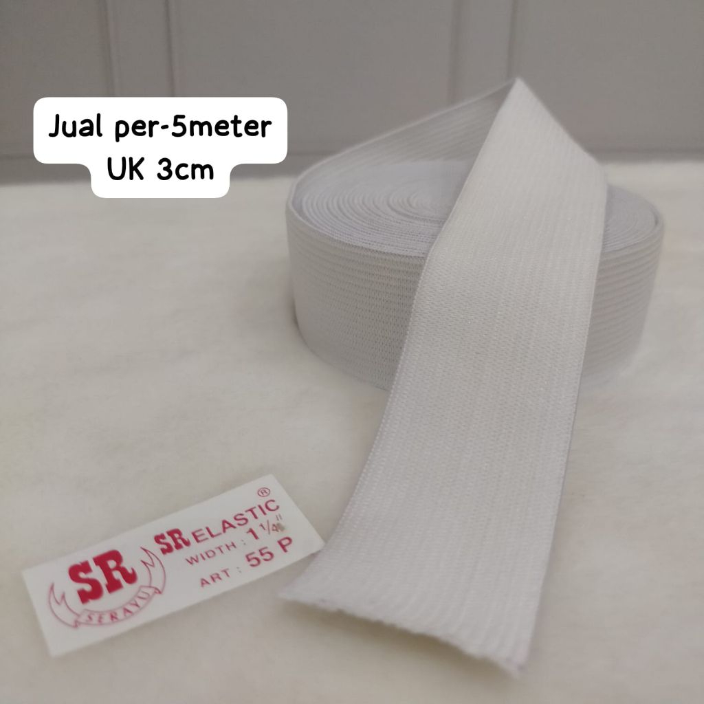KARET ELASTIC 3cm / KARET KOLOR 3cm / KARET MURAH - 5meter
