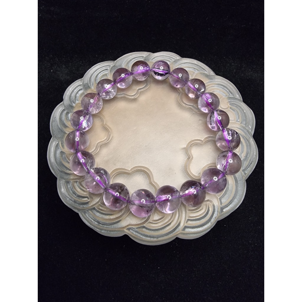 Gelang Batu Azeztulite Amethyst Quartz Himalaya B*oster 5A 10mm F614