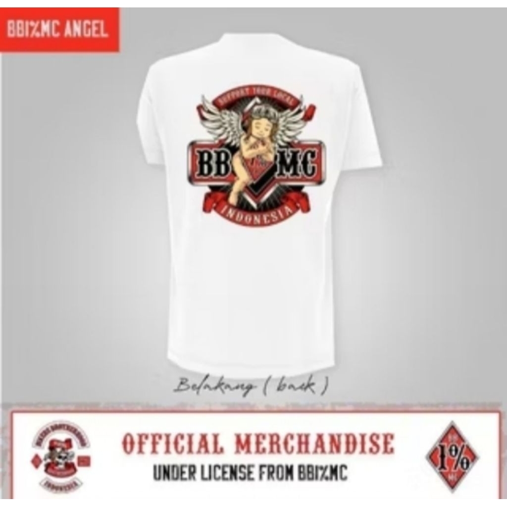 NEW!!Kaos Baju Bikers Brotherhood BB MC Angels 1% indonesia Cutton on 24s|Kaos Anak motor|Kaos Biker